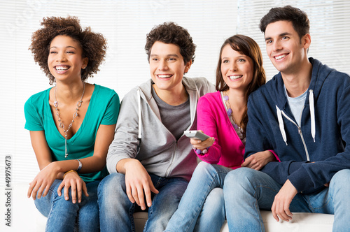 Photo: Friends Watching Television Friends Watching Television