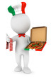 Illustration: 3d white people italian pizza cook 3d white people italian pizza cook
