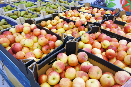 Photo: Apples and pears in supermarkets Apples and pears in supermarkets