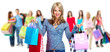 Group of shopping woman.