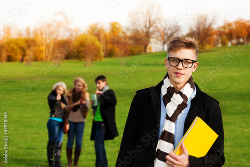 Photo: Smart student with friends Smart student with friends