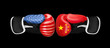 Boxing concept on different backgrounds