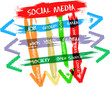 social media concept, paint strokes,vector illustration