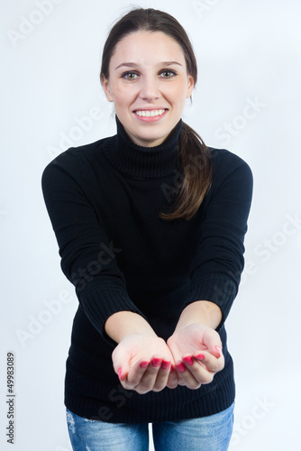 Photo: woman showing her empty hands woman showing her empty hands