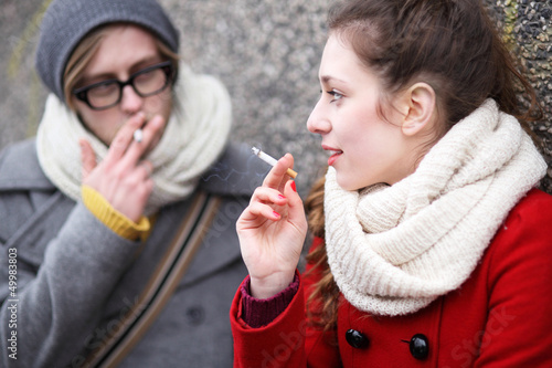 Photo: Young couple smoking Young couple smoking