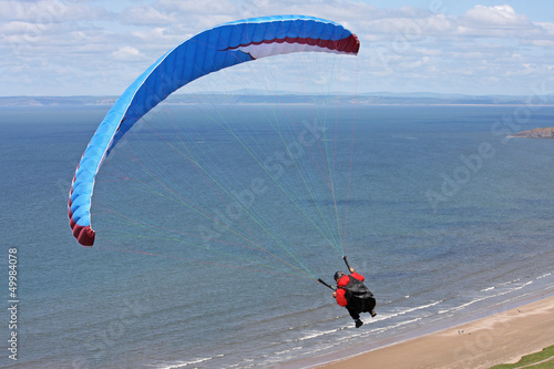 Photo: paraglider over Rhossili beach paraglider over Rhossili beach