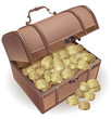 Vector: Chest with coins Chest with coins