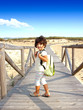 Niña pequeña de excursión