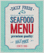 Vintage SeaFood Poster. Vector illustration.