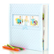 Baby photo album isolated on white