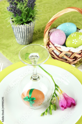 Photo: Easter table setting Easter table setting