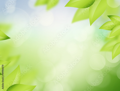 Illustration: Natural spring and summer background with selective focus and le Natural spring and summer background with selective focus and le