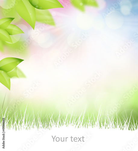 Illustration: Natural spring and summer background with selective focus and co Natural spring and summer background with selective focus and co