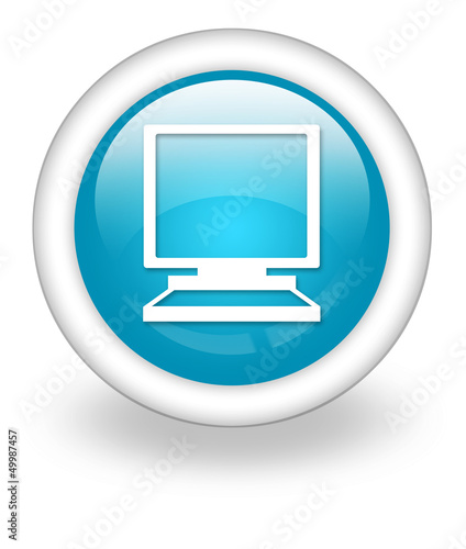 Illustration: Light Blue Icon "Desktop Computer" Light Blue Icon "Desktop Computer"