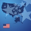 US map stars cover vector