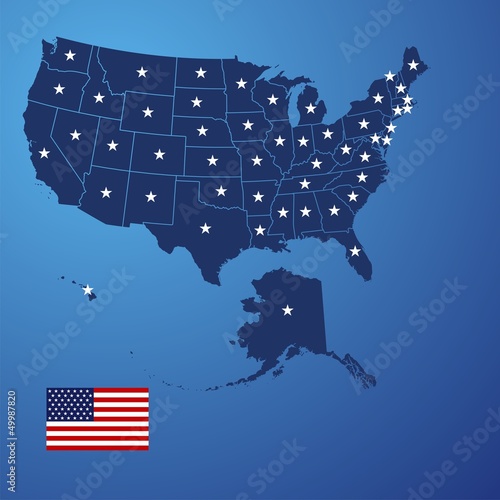 Vector: US map stars vector US map stars vector
