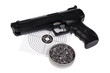 Target shooting equipment over white with clipping path.
