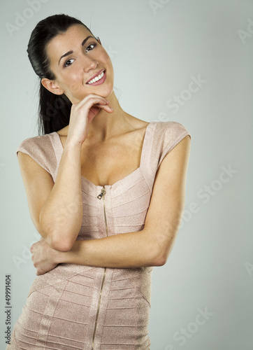 Photo: brunette in dress brunette in dress