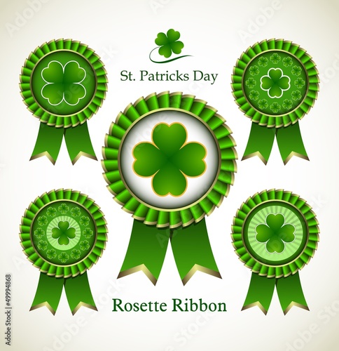 Vector: St. Patricks Day Rosette Ribbon St. Patricks Day Rosette Ribbon