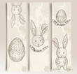 Vintage Easter bunny banner set