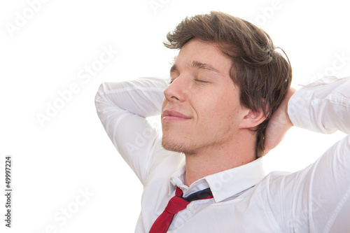 Photo: young business man relaxing young business man relaxing