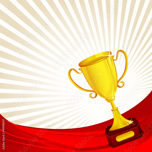 Vector: vector illustration of gold trophy against abstract background vector illustration of gold trophy against abstract background
