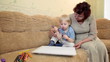 Granny and grandson at home