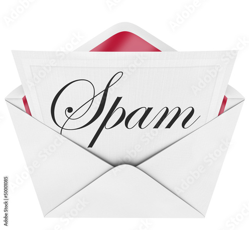 Illustration: Spam Envelope Email Word Unwanted Message Word Spam Envelope Email Word Unwanted Message Word
