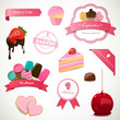 Vector Illustration of Dekorative Dessert Labels and Elements