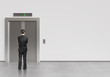 man and elevator