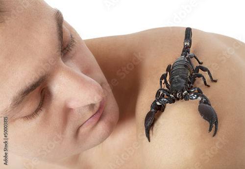 Photo: Man with scorpion Man with scorpion