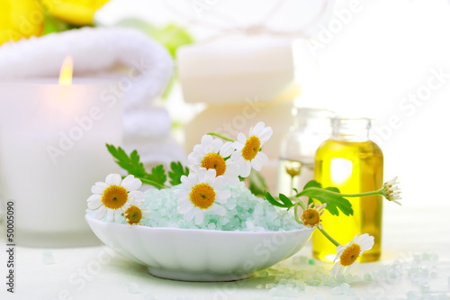 Photo: Spa relaxation theme with flowers Spa relaxation theme with flowers