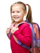 Portrait of a cute little schoolgirl with backpack