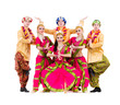 dancers dressed in Indian costumes posing