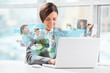 Business woman surfing on web with modern laptop