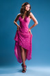 young woman in a red dress