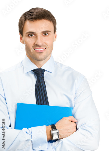 Photo: Business man with folder, on white Business man with folder, on white