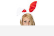 Frau mit Osterhasenohren und Freitext Feld