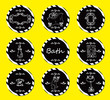 vector set vintage labels - doodley originals bath spa cosmetic
