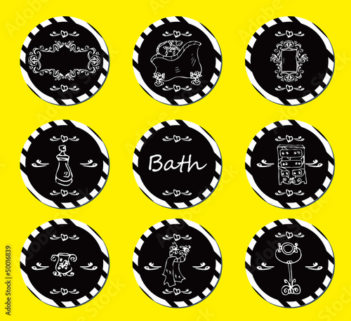 Illustration: vector set vintage labels - doodley originals bath spa cosmetic vector set vintage labels - doodley originals bath spa cosmetic