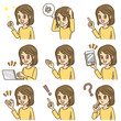 Vector: 女性 表情 女性 表情
