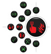 Fire and escape route icon set