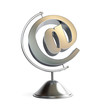 email sign globe 3d Illustrations on a white background