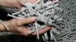 Video: Output of molding plastic products. Hands with lot of dowel. Output of molding plastic products. Hands with lot of dowel.