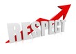 Respect with upward red arrow