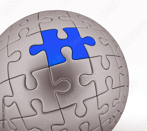 Illustration: 3d render illustration spherical puzzle 3d render illustration spherical puzzle
