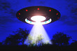 Ufo Flying on Earth at Night over Field