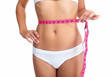 Young woman with a measuring tape.