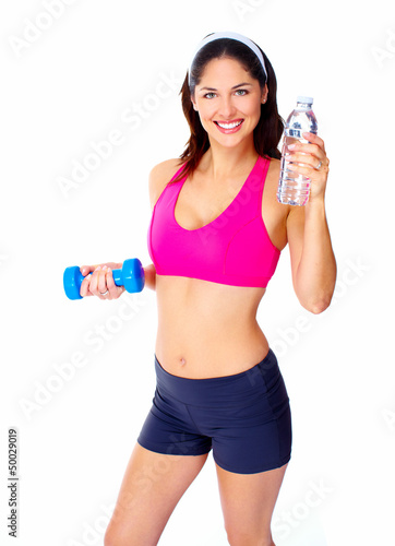 Illustration: Young beautiful fitness woman. Young beautiful fitness woman.