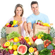 Photo: Happy couple with fruits. Happy couple with fruits.